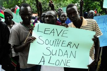 South Sudanese living in Uganda held a peaceful march through the streets of Kampala demanding separation from northern Sudan. Kampala, Uganda. (DEMOTIX IMAGES - 05/07/2010)