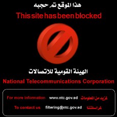 The messaged received when trying to access website tinyurl.com, a website used to shorten websites so than can be used with the social media website twitter.com, from inside Sudan from Jan 26-28.