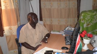 Education minister, Par Kuol in his office, Feb 21, 2011 (ST)