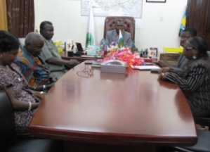 Yambio community leaders addressing the governor of W. Equatoria, Bangasi Joseph Bakosoroon in Yambio, W. Equatoria, South Sudan. Feb 12, 2011 (ST)