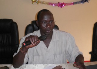 The speaker of Jonglei parliament, Peter Chol Wall in his office in Bor. Feb 16, 2011 (ST)