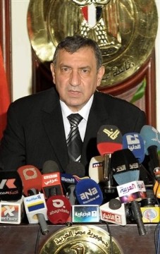Egyptian Prime Minister Essam Sharaf speaks during a press conference in Cairo, Egypt, Monday, March 7, 2011 (AP)