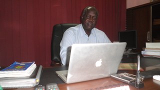 Governor Kuol Manyang at his office in Bor, March 8, 2011 (ST)