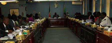 A Southern Sudan 2011 Taskforce meeting chaired by South Sudan vice president Riek Machar in Juba. March 15, 2011 (ST)