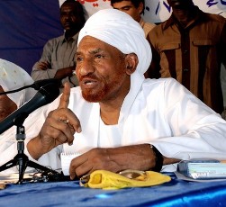 Al-Sadiq al-Mahdi, head of Sudan's opposition Umma Party and former prime minister (AFP)