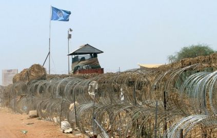 A UN position is seen on April 17, 2011, close to the restive town of Abyei, close to the Sudanese north-south border. (Getty)