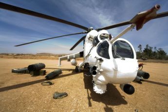 The African Union-United Nations Hybrid Operation in Darfur (UNAMID) holds a ceremony in Nyala, Sudan, to celebrate the arrival of five tactical helicopters from the Federal Democratic Republic of Ethiopia (UN Photo/Albert Gonzalez Farran)