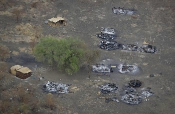 A aerial view of burnt out and destroyed villages on the outskirts of Abyei town, central Sudan,in this aerial photograph taken May 24, 2011 and released by the United Nations Mission in Sudan (UNMIS) on May 25, 2011 (Reuters)