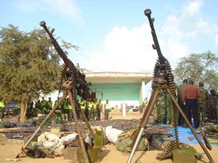 Anti-aircraft guns recovered during the security operation in Juba, June 25, 2011 (ST)