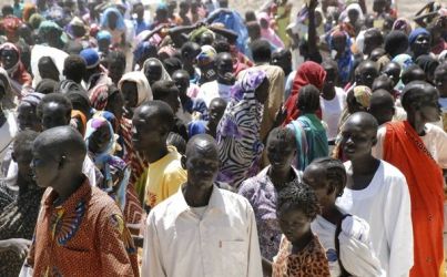 Internally displaced people gather in Turalei, in the south's Twic county, about 130 km (80 miles) from Abyei town, May 27, 2011. (Reuters)