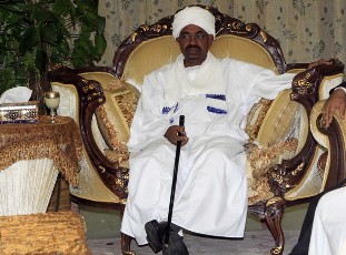Sudanese president Omer Hassan al-Bashir pictured in Khartoum after returning from China, 1 July 2011 (Reuters)