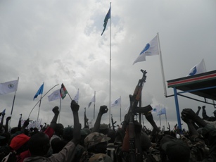 South Sudanese celebrate independence in Bor, Jonglei State. July 9, 2011 (ST)