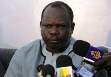 Pagan Amum, briefs reporters in the southern Sudanese capital Juba, Friday, Aug.13, 2010, on the status of contentious North-South negotiations. (AP)