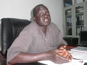 Director General, in the ministry of Finance, Duom Kuol Ageer speaking at his office in Bor August 8, 2011 (ST)