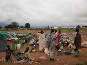 South Sudan returnees, after setting up camped after their arrival in Aweil, N. Bahr el Ghazal, August, 13, 2011 (ST)