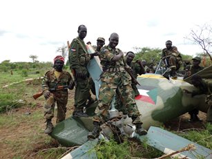 South Kordofan SPLA and downed SAF helicopter