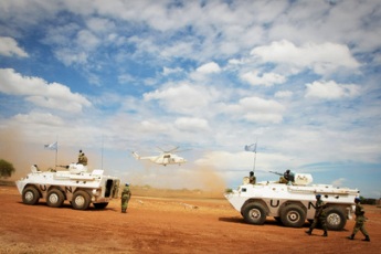 UNMIS troops prepare to patrol town of Abyei (UN Photo service/Stuart Price)