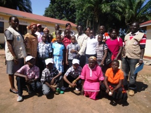 Abductees with state minister of social development, Norma Fadul and other UN agencies before departure to DRC (ST)