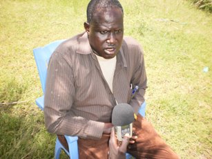 Gatdit Jah Deng Mayiandit county commissioner speaks to Sudan Tribune in in Dablual payam [district] after the cattle raids. Sept. 11 2011 (ST)