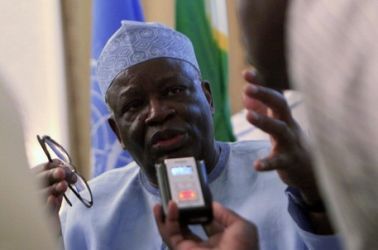 Ibrahim Gambari, the UNAMID chief, speaks during a news conference in Khartoum September 14, 2011 (Reuters)