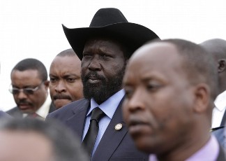 South Sudan's President Salva Kiir (C) leaves after attending a Summit on the Horn of Africa Crisis over the drought situation in the region, at the United Nations Complex in Kenya's capital Nairobi September 9, 2011 (Reuters)