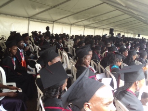 Students of Ndejje University during the graduation on Friday in Kampala. 21 October 2011 (ST)