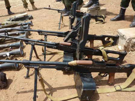 'Four relatively new Chinese-manufactured Type-80 general-purpose machine guns (copy of the Russian PKM), seized by SPLA forces during fighting in Riyak payam, Mayom county, Unity state. Identical models were seized from Athor’s forces in Jonglei state in the same month.' (Small Arms Survey)