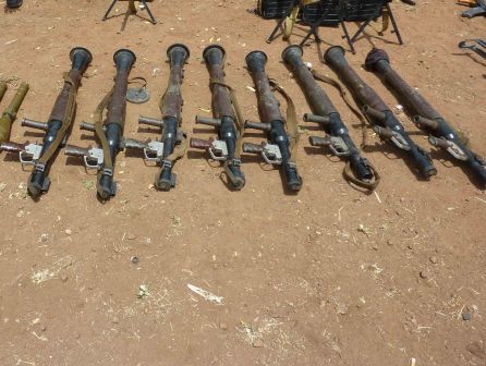 'Eight RPG-7 launchers, bearing no markings, seized in Unity state. Their construction is similar to launchers manufactured in Iran.' (Small Arms Survey)