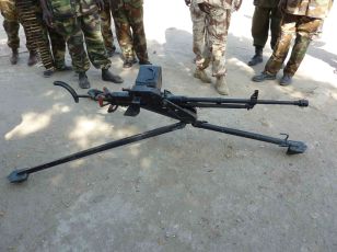 'Seemingly new Chinese Type-54 heavy machine gun (copy of the DShK), seized in Jonglei state. The SPLA claimed to have seized several of these, but had redistributed all but one to its own forces.' (Small Arms Survey)