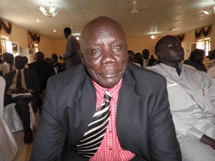 Murle leaader Ismeal Konyi at the peace building meeting with the Luo Nuer tribe in Bor, Jonglei state on Friday. October 7, 2011 (ST)