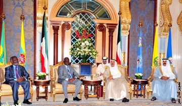 Sudanese First Vice President Ali Osman Taha meeting with Emir of Kuwait Sheikh Sabah al-Ahmad Al-Sabah 24 October 2011 (SUNA)