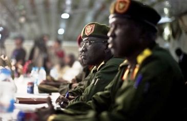 Senior members of the SPLA during the signing of ceasefire agreement with rebel leader representative of Lt. General George Athor in Juba on Wednesday, Jan. 5, 2011, four days before the referendum on self determination (AP)