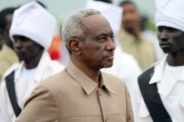 Sudan's Vice-President Ali Osman Taha walks past the honor guards as he visits the city of Kadugli in the state of South Kordofan on August 03, 2010. (Reuters)