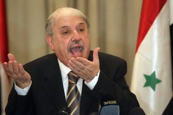 Yussef al-Ahmad, Damascus' ambassador to Egypt and the Arab League, gives a press conference in Cairo on November 12, 2011, after an emergency meeting at the organization’s headquarters on the situation in Syria (Getty Images)