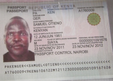 George Athor holding Kenyan passport as Samuel Otieno (ST)