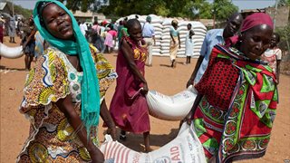 South Sudan food aid, Juba, January 2011 (BBC)