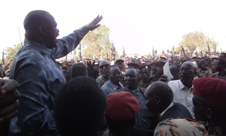 Vice President, Riek Machar, tells Lou-Nuer youth to withdraw from Linkwangale, Dec. 28, 2011 (ST)