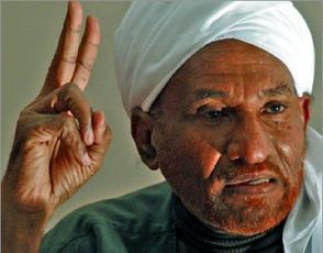 FILE - National Umma Party leader al-Sadiq al-Mahdi