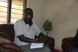 Goi Jooyul Yol the commissioner of Akobo County, Jonglei state, in his office. 23 Jan. 2012 (ST)