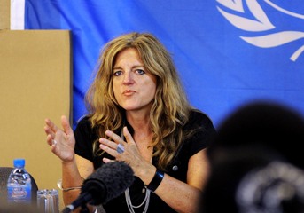 Hilde Johnson, Special Representative of the Secretary-General and Head of the United Nations Mission in the Republic of South Sudan (UNMISS), meets with South Sudanese church and civil society leaders, 15 July 2011  (UN)