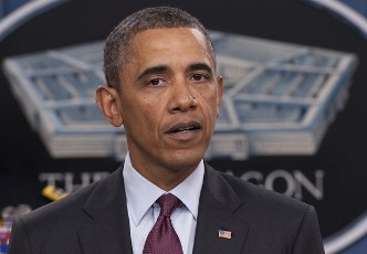 US President Barack Obama speaks about the Defense Strategic Review, outlining Defense budget priorities and cuts, during a press briefing at the Pentagon in Washington, DC, January 5, 2012 (AFP)