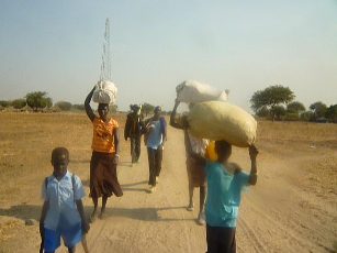 Displaced people from Payuel Payam in Jonglei State of South Sudan fleeing violence that reportedly displaced around 60,000 since it started on 23 December  (ST)