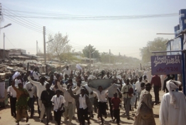 المتظاهرون في سوق نيالا