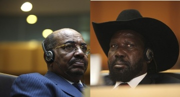 Sudanese President Omer Hassan al-Bashir (L) and South Sudan’s President Salva Kiir (R) attend the inauguration of the new African Union (AU) building in Ethiopia’s capital Addis Ababa, January 28, 2012 (Reuters)