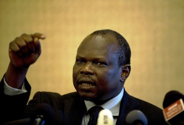 SPLM SG and South Sudan's chief negotiator Pagan Amum gives a press conference January 27, 2012 in the Ethiopian capital, Addis Ababa (Getty)