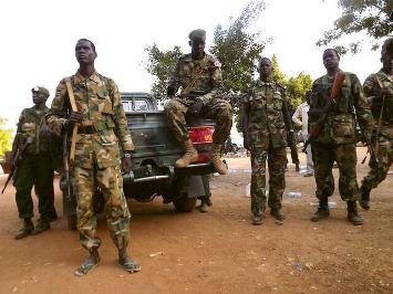 FILE - Sudan People's Liberation Army, SPLA, soldiers stand guard during independence celebrations in Juba, South Sudan, Saturday, July 9, 2011 (AP)