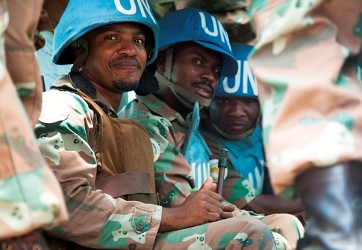 South African officers from the hybrid African Union-United Nations Mission in Darfur (UNAMID)