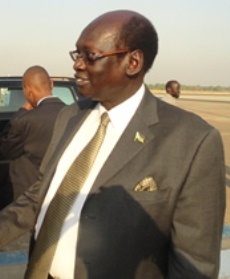 South Sudan's information minister, Barnaba Benjamin Marial, January 31, 2012 (ST)