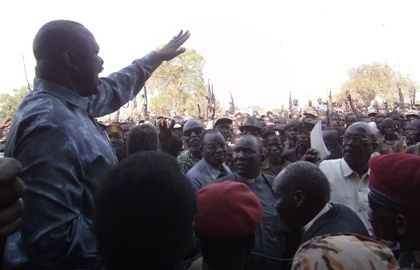 Vice President, Riek Machar, tells Lou-Nuer youth to withdraw from Linkwangale, Dec. 28, 2011 (ST)