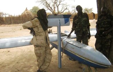 A picture released by the SRF rebel group of the unmanned plane shot down in South Kordofan on 13 March 2012